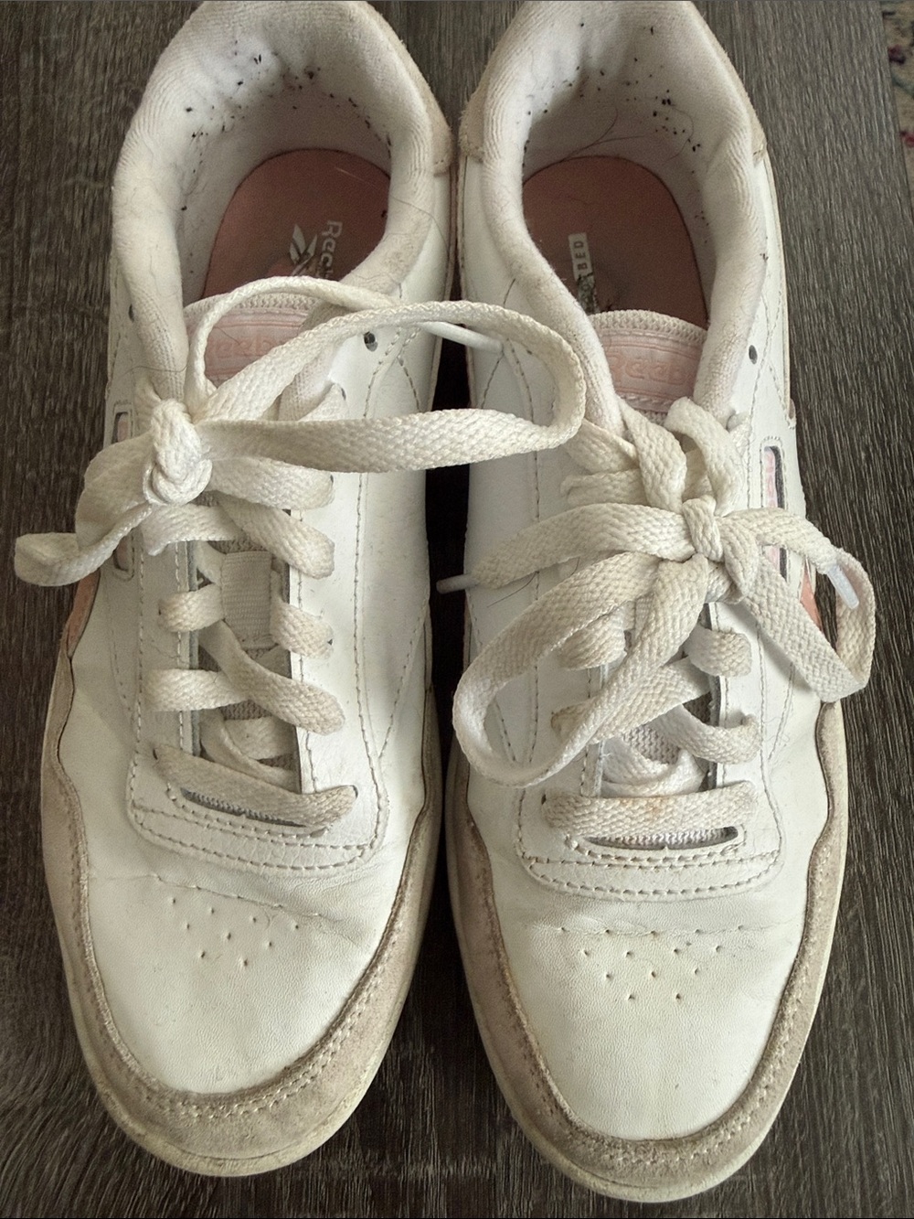 Reebok White and Pink Sneakers
